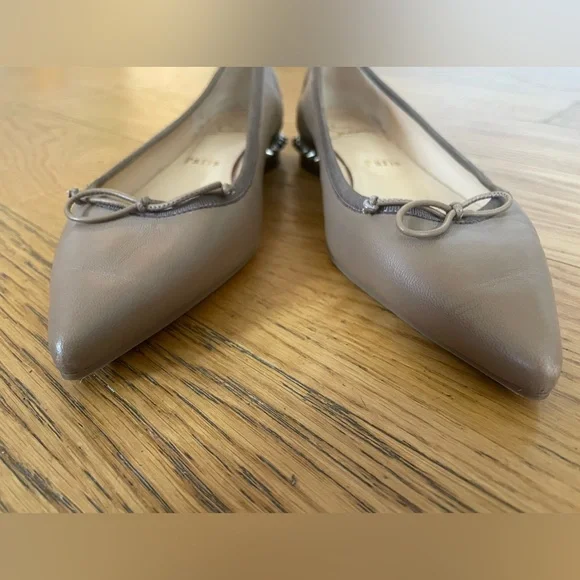 Christian Louboutin Tan Studded Flats